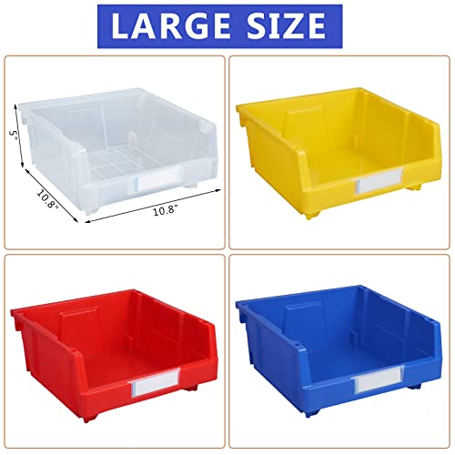 AERCANA Large Plastic Stackable Storage Bins Garage Storage Bins Toy storage bin(Clear, pack of 8)