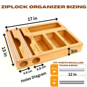 SIREX Ziplock Bag Organizer, Plastic - Ziploc Bag Storage, Zip Lock Bag Organizer for Drawer, Baggie - Sandwich Bag Organizer for Drawer, Bag Storage for Kitchen