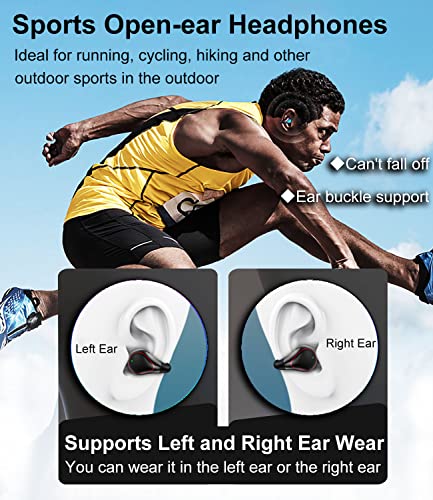 Single Bone Conduction Earbuds Open Ear Headphones Wireless Bluetooth Workout Headphones Open Ear Earbuds Sweat Resistant for Sports Running Headphones Exercise Around Mini Sport Open Earbuds, Black