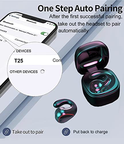 Single Bone Conduction Earbuds Open Ear Headphones Wireless Bluetooth Workout Headphones Open Ear Earbuds Sweat Resistant for Sports Running Headphones Exercise Around Mini Sport Open Earbuds, Black