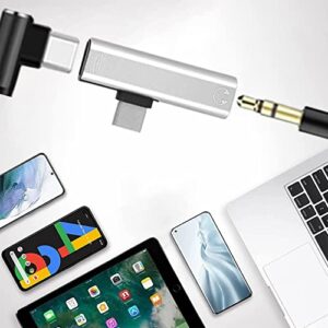 USB c to 3.5mm Audio Adapter Jack Headphone Adapter Dongle Dual Adaptor 2 in 1 to Aux Adapter Compatible with Huawei P40 P30 Pro P20 MatePad Pro 5G Note 20 Pixel 6/5/3/4 XL