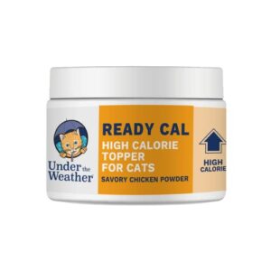 under the weather ready cal powder for cats | high-calorie, weight gainer, appetite stimulant, energy booster pet suppliment | 20 scoops (scoop included)