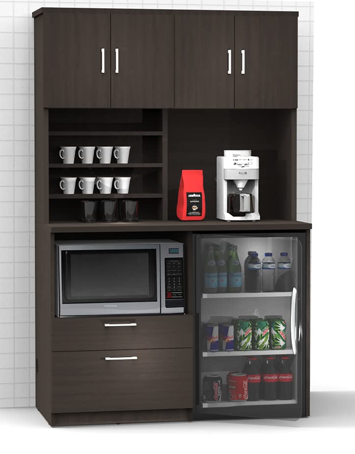 Breaktime Buffet Sideboard Kitchen Break Room Lunch Coffee Kitchenette Model 8035 2 pc Espresso – Factory Assembled (Furniture Items Purchase ONLY)