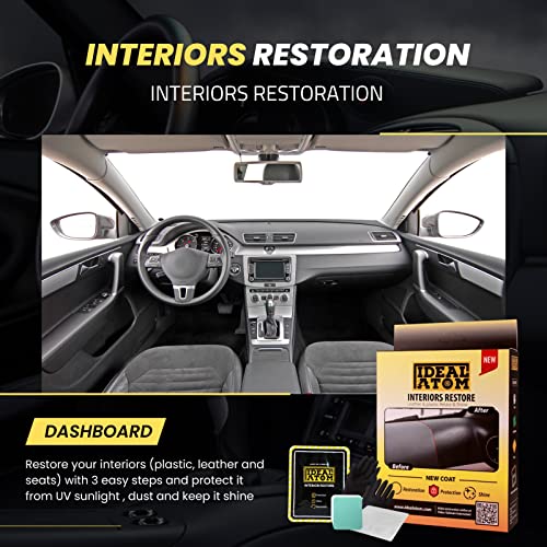 Ideal Atom Interior Restoration kit - Car Plastic Restorer - Leather Restore - Renew Dashboard, Leather Seats and Your Doors Leather 1 Year Guarantee.