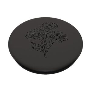 Black Gray Daisy PopSockets Standard PopGrip