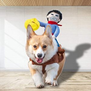 Funny Pet Costume Sleeveless Cotton Pet Cowboy Rider Style Dog Costume Pet Supplies Pet Clothes