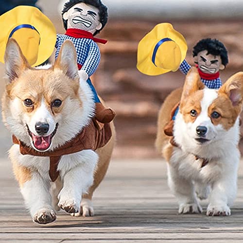 Funny Pet Costume Sleeveless Cotton Pet Cowboy Rider Style Dog Costume Pet Supplies Pet Clothes