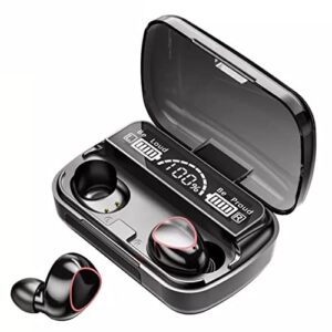 true wireless bluetooth 5.3 earbuds upgraded 9d hifi noise cancelling built-in mic waterproof ai w/3d touch high-fidelity stereo sound, built-in mic for apple iphone android laptops running gym