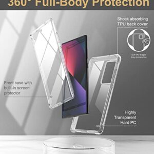 SURITCH for Samsung Galaxy S23 Ultra Clear Case 6.8" (Only), [Built-in Screen Protector] Full Body Protective Hard Shell+Soft TPU Phone Case for Samsung S23 Ultra -(Full Clear)