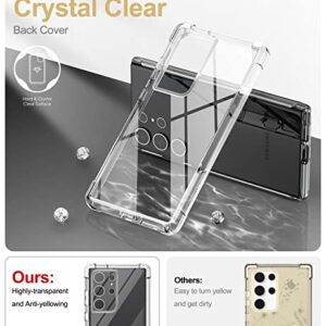 SURITCH for Samsung Galaxy S23 Ultra Clear Case 6.8" (Only), [Built-in Screen Protector] Full Body Protective Hard Shell+Soft TPU Phone Case for Samsung S23 Ultra -(Full Clear)