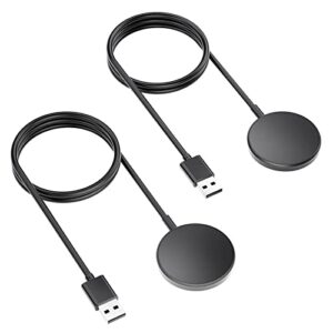 2 pack charger compatible with samsung galaxy watch 6/6 classic/5/5 pro, replacement usb magnetic charging cable cord stand for galaxy watch 4/4 classic/3/active 2/active wireless charging dock, 3.3ft