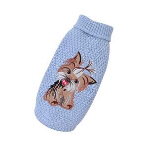 neiwech small dogs knitted sweaters medium cats soft sweatshirts pet puppy warm winter clothes light orchid blue xl 82w590