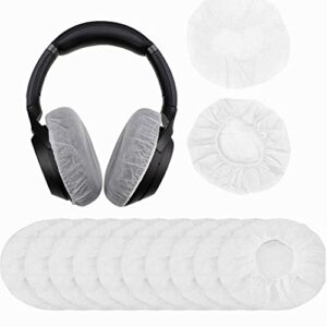 100pcs white disposable headphone covers, non-woven earpad cover for most on ear headphones 3.15" (8cm)