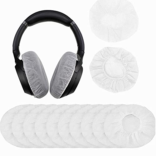 100pcs White Disposable Headphone Covers, Non-Woven Earpad Cover for Most On Ear Headphones 3.15" (8cm)