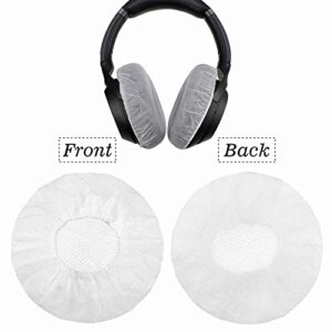 100pcs White Disposable Headphone Covers, Non-Woven Earpad Cover for Most On Ear Headphones 3.15" (8cm)