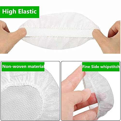 100pcs White Disposable Headphone Covers, Non-Woven Earpad Cover for Most On Ear Headphones 3.15" (8cm)