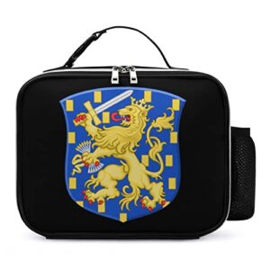 netherlands royal arms printed lunch box insulated leakproof cooler tote bag reusable for travel work picnic