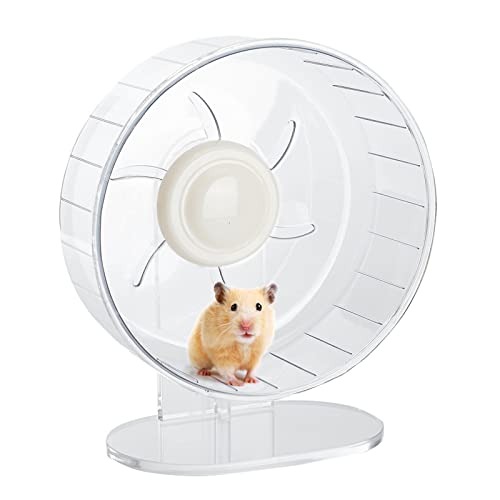 Sirvarni Super-Silent Hamster Exercise Wheel - Hamster Toy Accessories 9.45 Inch Running Spinner with Adjustable Stand Quite Runner for Small Animal Pet Gerbil Dwarf Syrian Hedgehog Rat Mouse Mice