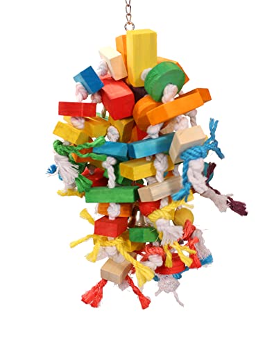 Tropical Jubilee - Large Parrot Toy Featuring Colorful Wood Pieces