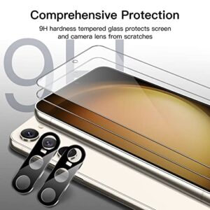 JETech Screen Protector for Samsung Galaxy S23 5G 6.1-Inch with Camera Lens Protector, Tempered Glass Film, Fingerprint ID Compatible, HD Clear, 2-Pack Each
