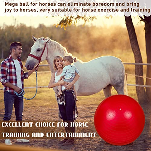 2 Pcs 40 Inch Horse Ball for Play Large Horse Ball Big Herding Ball for Horse Anti Burst Horse Soccer Ball Giant Horse Play Ball Toys for Horses to Play with, Pump Included (Blue and Red, 40 Inch)