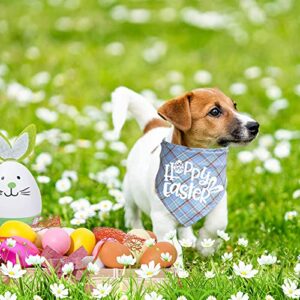 JOTFA Easter Dog Bandanas, Plaid Dog Puppy Easter Bandana Scarf for Small Medium Large Dogs Pets (Pink & Light Blue)