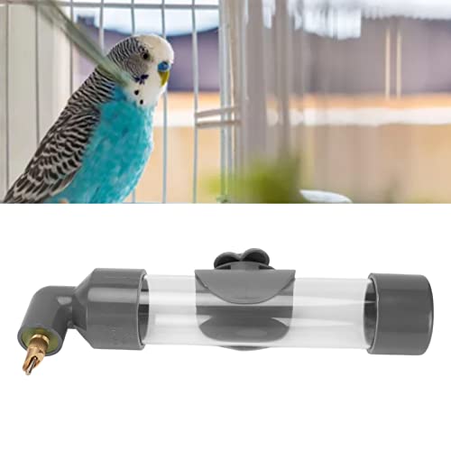Zerodis Bird Drinker, Waterer Automatic Drinking Device Water Feeder for Parakeet Cockatiel Conure Lovebird African Grey Macaw (Grey)