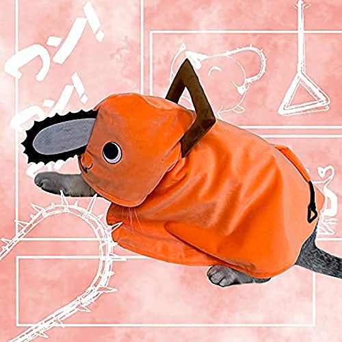 Pet Clothes Cat Cloak Anime Costume Pochita Shape Pet Costume Cloak Pullover Jackets for Small Medium Cat Dog