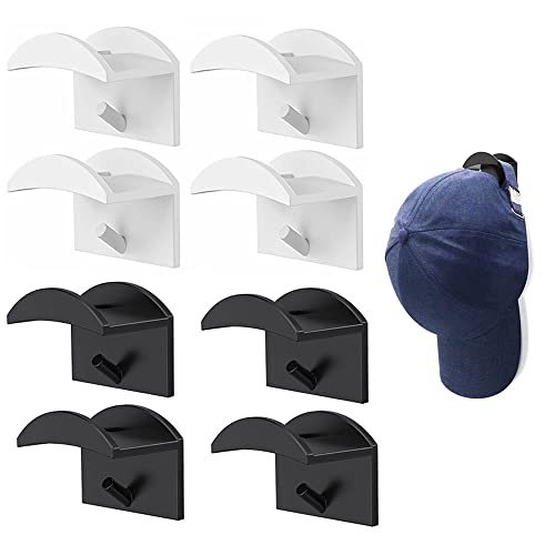 TOPDANCHUANG Adhesive Hat Hangers, 8 Pcs Hat Hooks for Wall, Hat Racks for Baseball Caps for Boys Girls Room Decor, Fashion Self-Adhesive Hat Hooks, Hat Hangers for Wall Closet