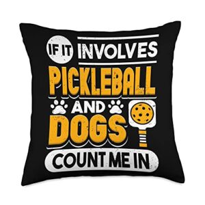 malpickleballthem dogs and pickleball lover throw pillow, 18x18, multicolor
