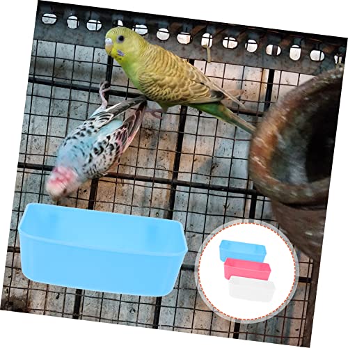 Mipcase 3pcs Parrot Holder Cup Conure Budgie Water Feeding Dispenser Cups Cage Chinchi Slot Plate Gamefowl Dish Greys Animals Accessories Feeder Trough Container Storage Lovebird