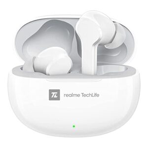 realme techlife buds t100 | ipx5 water resistance | bluetooth 5.3 | up to 28 hours total playback - (white)