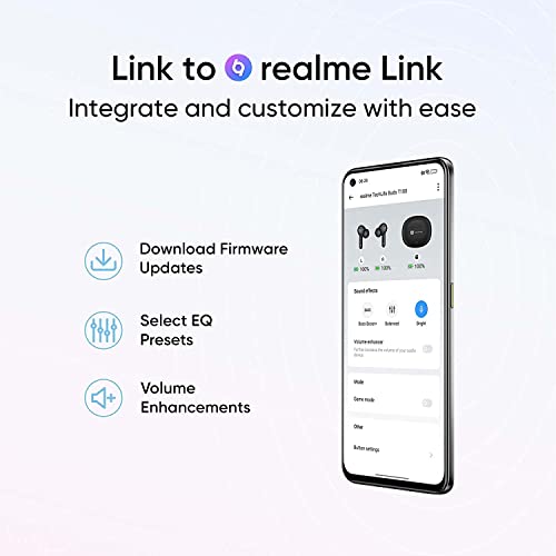 realme TechLife Buds T100 | IPX5 Water Resistance | Bluetooth 5.3 | up to 28 Hours Total Playback - (White)