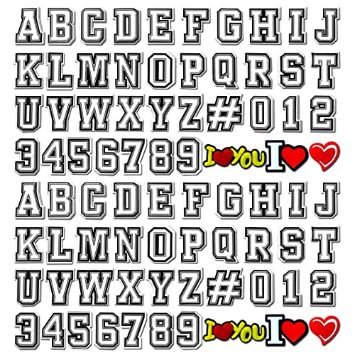 XZYPLHJ Letter Charms for Shoe Decoration - 74 Letter + 6 Pack Heart Shoe Charms Pack for Girls Boys Clog Sandals Shoe Decorations, A-Z Letters 0-9# Numbers DIY Charm Accessories for Kids Favor
