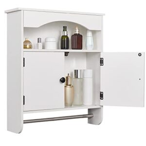 lucypal bathroom cabinet wall mounted with doors, wooden hanging cabinet, bathroom cabinet with towel bar over the toilet, bathroom wall cabinet white