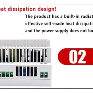 GUMMMY Industrial DIN Rail Switching Power Supply DR-30W 45W 60W Single Output 5V 12V 24V AC DC Converter Power Switch Input 110/240VAC (Color : 110V 220VAC, Size : 60W)