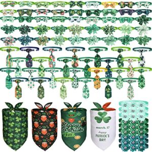 85 pcs st. patrick's day adjustable dog ties set include dog bow tie dog neckties flower dog neck tie dog bowknot dog bandana dog scarf pet grooming accessories for puppy cat