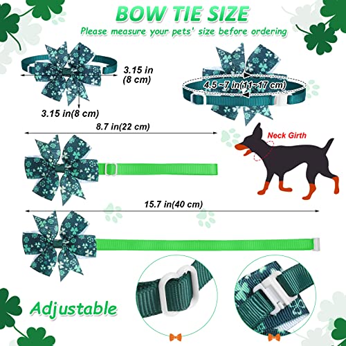 85 Pcs St. Patrick's Day Adjustable Dog Ties Set Include Dog Bow Tie Dog Neckties Flower Dog Neck Tie Dog Bowknot Dog Bandana Dog Scarf Pet Grooming Accessories for Puppy Cat