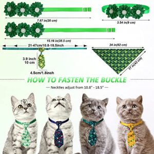 85 Pcs St. Patrick's Day Adjustable Dog Ties Set Include Dog Bow Tie Dog Neckties Flower Dog Neck Tie Dog Bowknot Dog Bandana Dog Scarf Pet Grooming Accessories for Puppy Cat