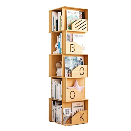 YDXNY Rotating Bookcases Pine Solid Wood 360 Degree rotatable Bookcase Book Rack Book Storage Rack Book