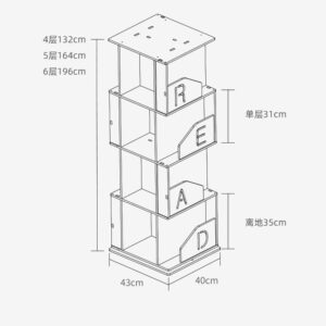 YDXNY Rotating Bookcases Pine Solid Wood 360 Degree rotatable Bookcase Book Rack Book Storage Rack Book