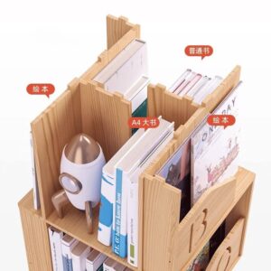 YDXNY Rotating Bookcases Pine Solid Wood 360 Degree rotatable Bookcase Book Rack Book Storage Rack Book