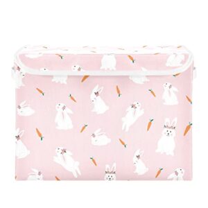 innewgogo easter bunnies storage bins with lids for organizing cube cubby with handles oxford cloth storage cube box for car