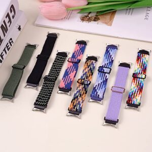 𝐤𝐢𝐭𝐰𝐚𝐲 Pixel Watch Band-Stretchy Braided Solo Loop Compatible for Google Pixel Watch Band, Adjustable Stretchy Nylon Elastic Straps for Google Pixel Watch Band for Google Watch Band Women Men (2P-C)