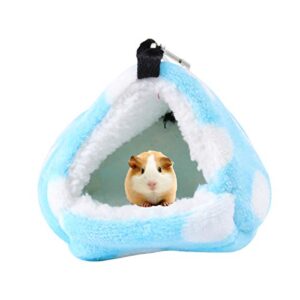 ULTECHNOVO Guinea Pig Cage Small Pet Cage Hammock, Warm Pet Bed House Cage for Sugar Glider Fleece Chinchilla Parrot Guinea Pig Squirrel Hamster Playing Sleeping(L Blue) Guinea Pig Hideout