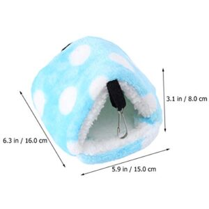 ULTECHNOVO Guinea Pig Cage Small Pet Cage Hammock, Warm Pet Bed House Cage for Sugar Glider Fleece Chinchilla Parrot Guinea Pig Squirrel Hamster Playing Sleeping(L Blue) Guinea Pig Hideout