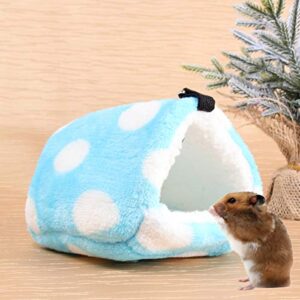 ULTECHNOVO Guinea Pig Cage Small Pet Cage Hammock, Warm Pet Bed House Cage for Sugar Glider Fleece Chinchilla Parrot Guinea Pig Squirrel Hamster Playing Sleeping(L Blue) Guinea Pig Hideout