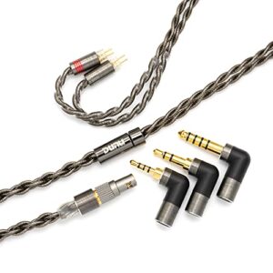 hifigo dunu hulk pro mini litz type 2 braided structure iems cable, sa6 ultra original earphones cable with q-lock plus interchangeable plug (0.78 2pin connector)