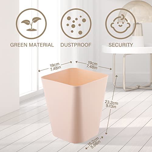Amyhill 10 Pcs Square Plastic Trash Can Wastebasket Small Garbage Can Waste Basket for Bathroom Office Kitchen Living Room Bedroom Home Under Desk, Black, Gray, White, Khaki, Brown
