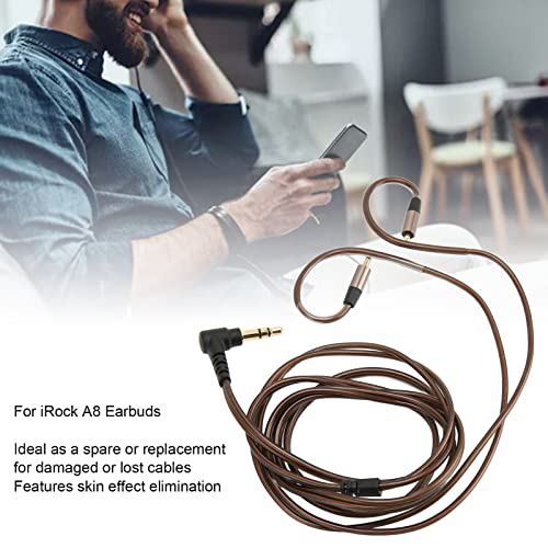 Zopsc Replacement Earphone Cable for IRock A8 3.9ft, Gold Plated 3.5mm Plug Lossless Earphone Audio Cable.